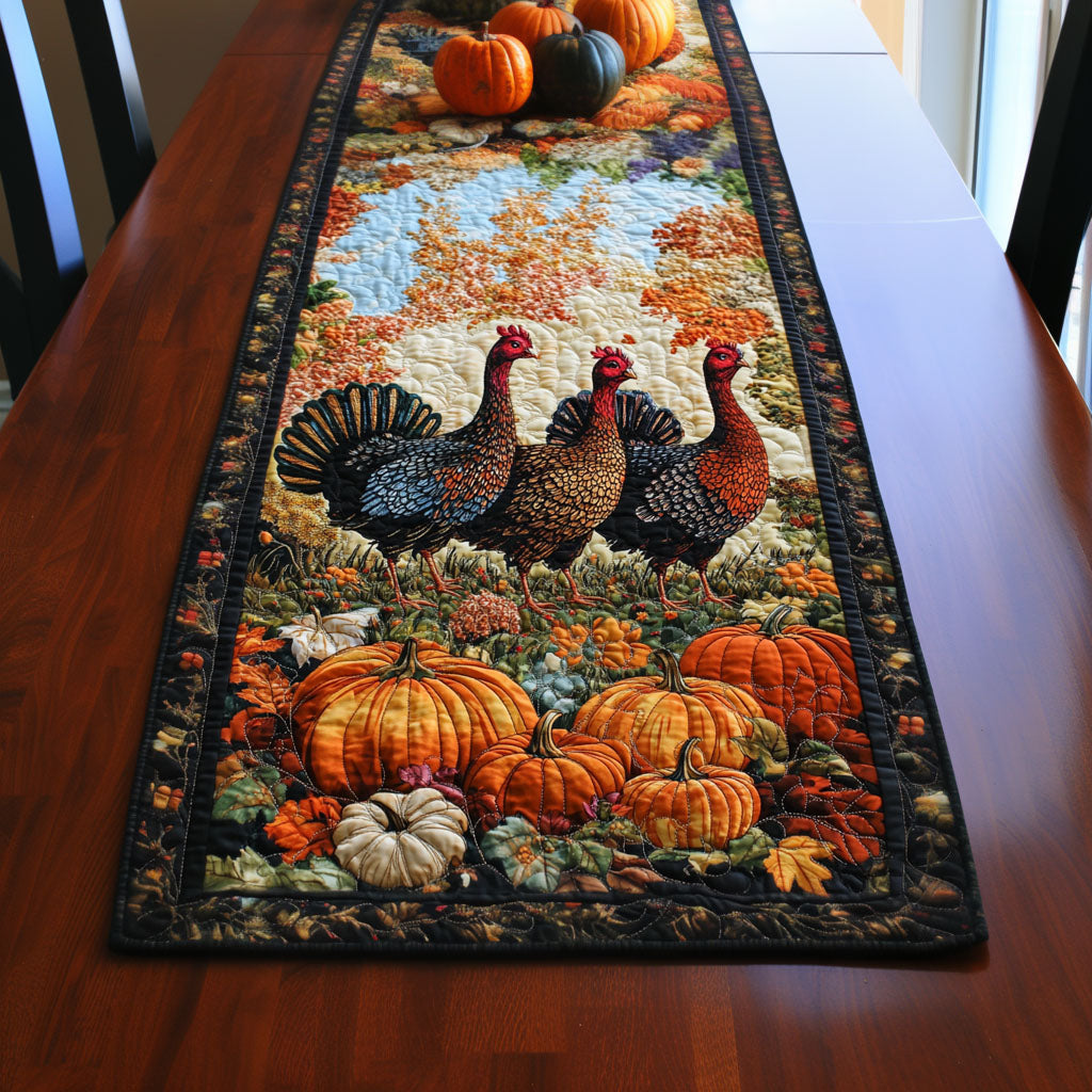 Turkey Trot Quilted Table Runner NCU0PT885