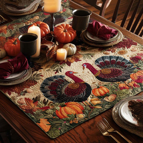 Turkey Trot Quilted Table Topper NCU0PTT1499