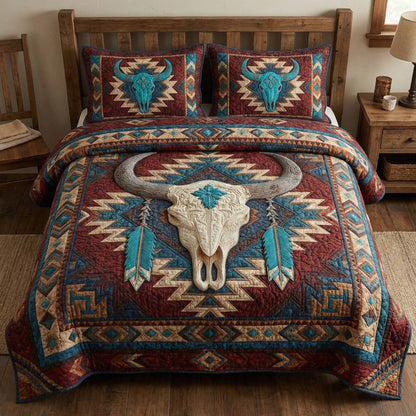 Turquoise Legacy 3-Piece Quilted Bedding Set NCU0NXD1607