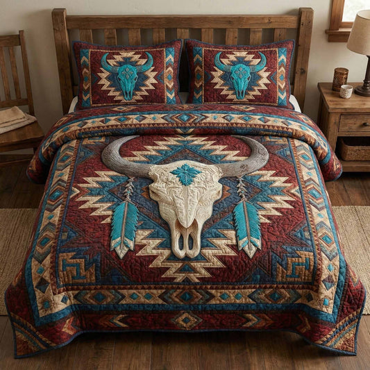 Turquoise Legacy 3-Piece Quilted Bedding Set NCU0NXD1607