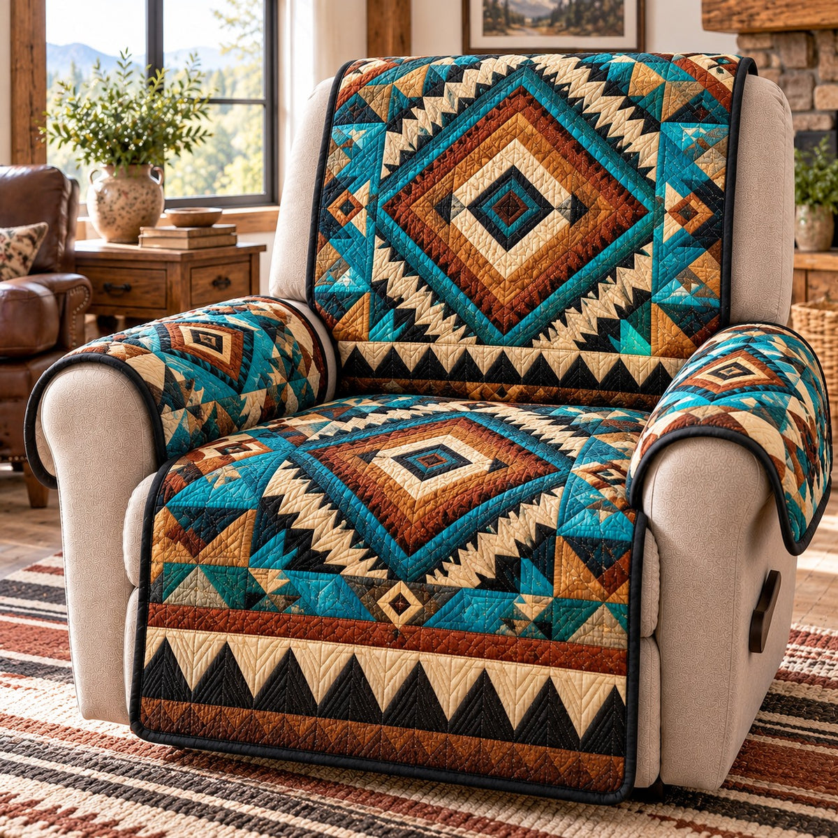 Turquoise Mesa Medallion Sofa Cover NCU0NTD2372