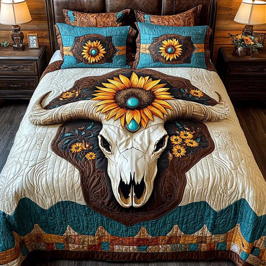 Turquoise Ranch 3-Piece Quilted Bedding Set NCU0NXD1747