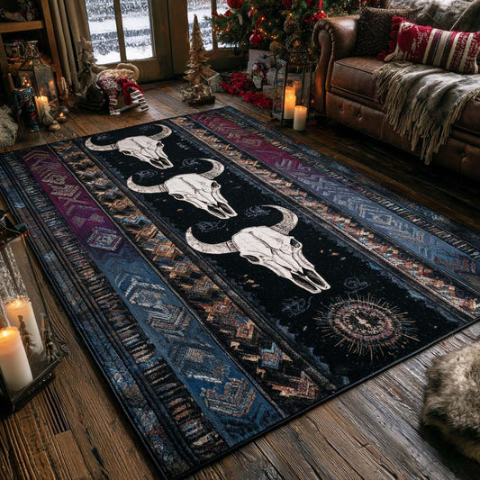 Turquoise Spirit Longhorn Area Rug NCU0NXD1214