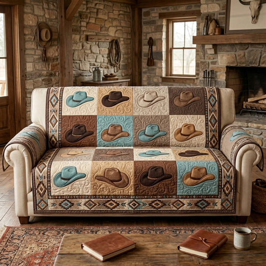 Turquoise Trail Quilted Sofa Cover NCU0NTV1106
