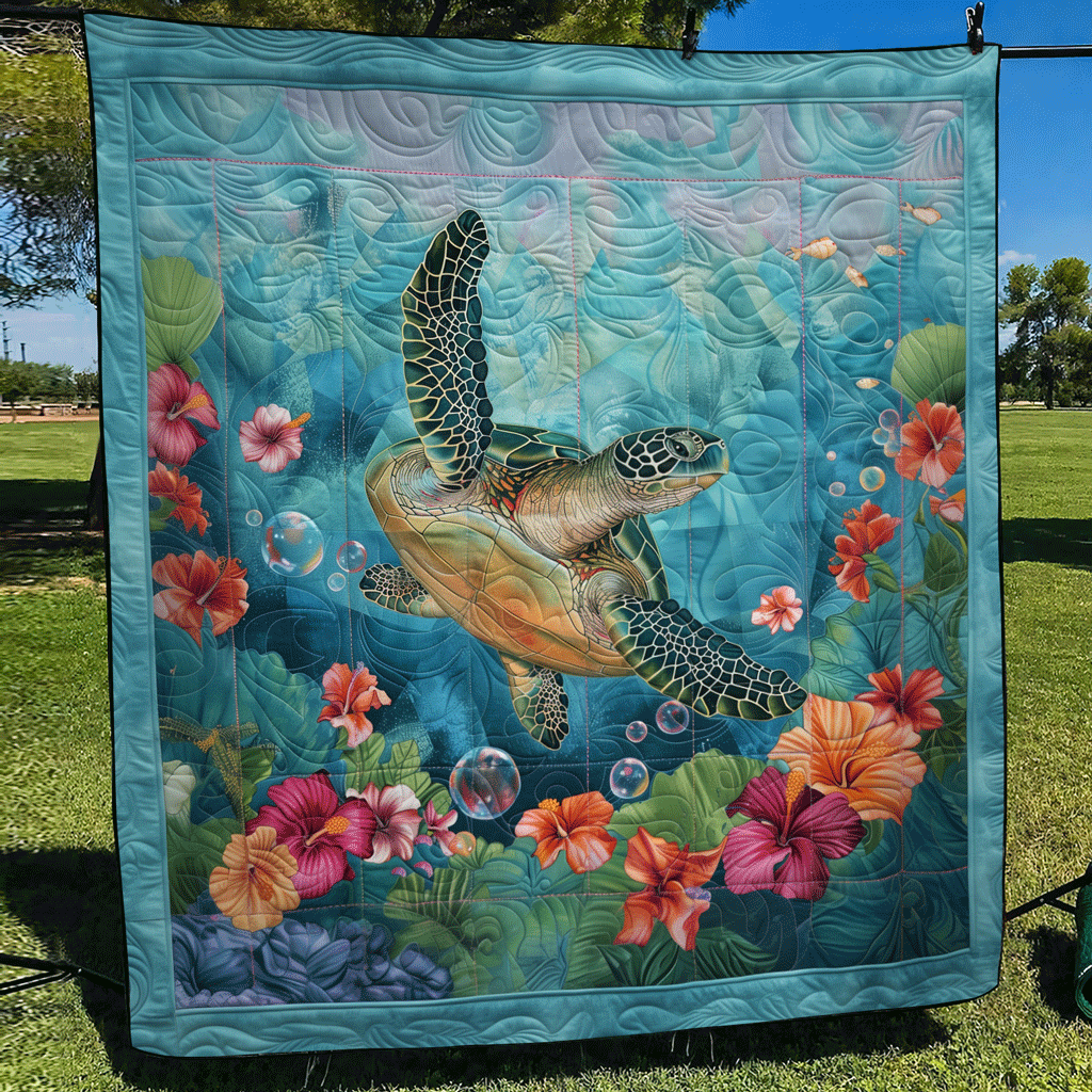 Turtle Cove Quilted Blanket NCU0TL598