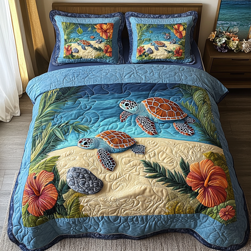 Turtle Lagoon Quilted Bedding Set NCU0DV060