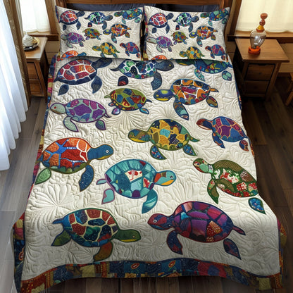 Turtle Oasis 3-Piece Quilted Bedding Set NCU0TL471