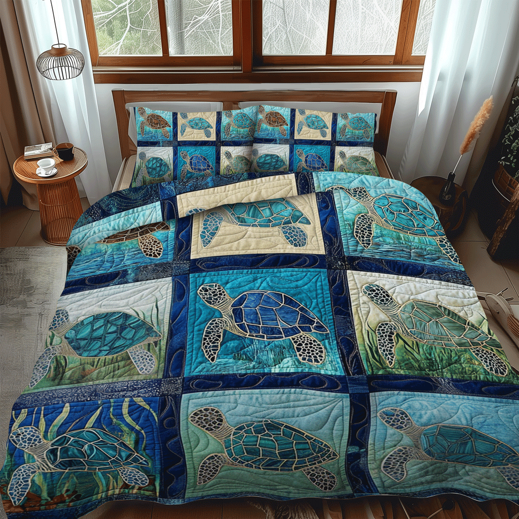 Turtle Bay Comfort 3-Piece Quilted Bedding Set NCU0TL1481