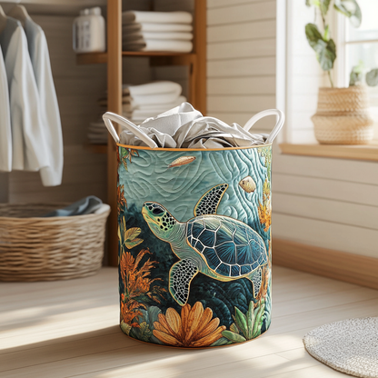 Turtle Bay Quilted Laundry Basket NCU0DDK851