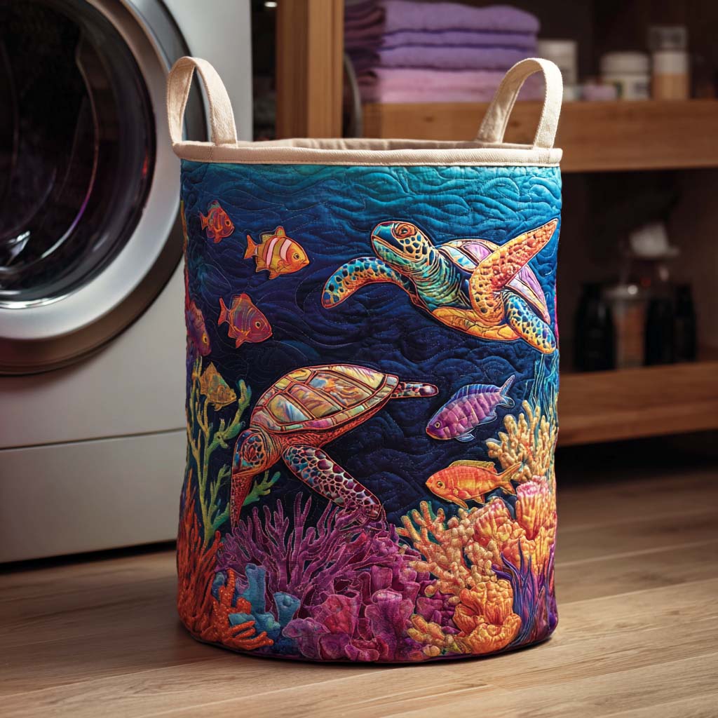 Quilted Turtle Laundry Basket