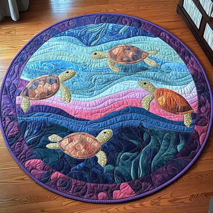 Turtle Bliss Quilted Round Mat NCU0TL1432