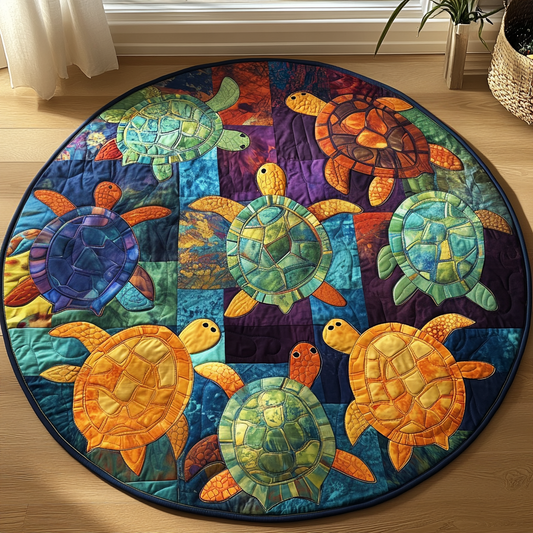 Turtle Delight Quilted Round Mat NCU0TL1459