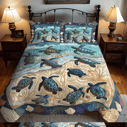 Turtle First Crawl 3-Piece Quilted Bedding Set NCU0TH1328