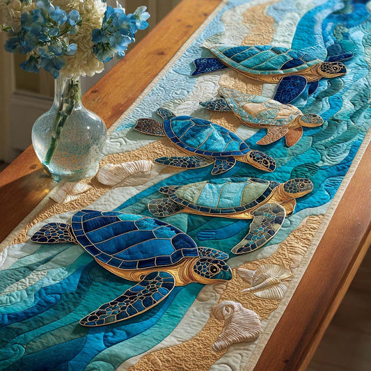 Turtle Harmony Quilted Table Runner NCU0NNT1744