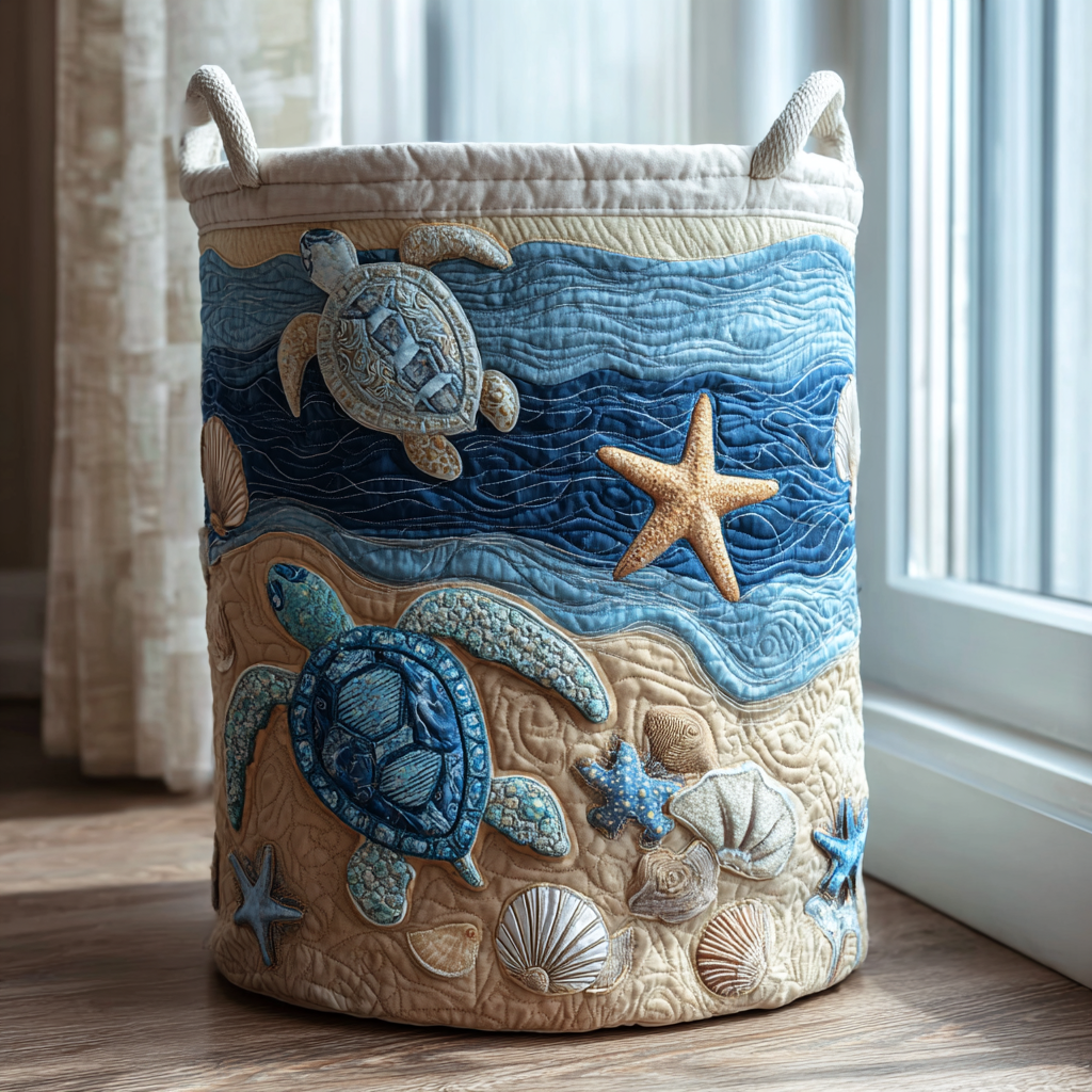 Turtle Haven Quilted Laundry Basket NCU0DDK1160