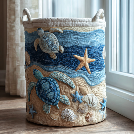 Turtle Haven Quilted Laundry Basket NCU0DDK1160