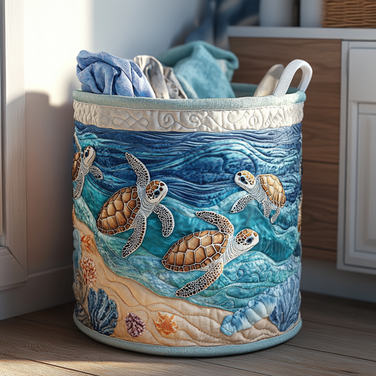 Turtle Haven Quilted Laundry Basket NCU0DDK854