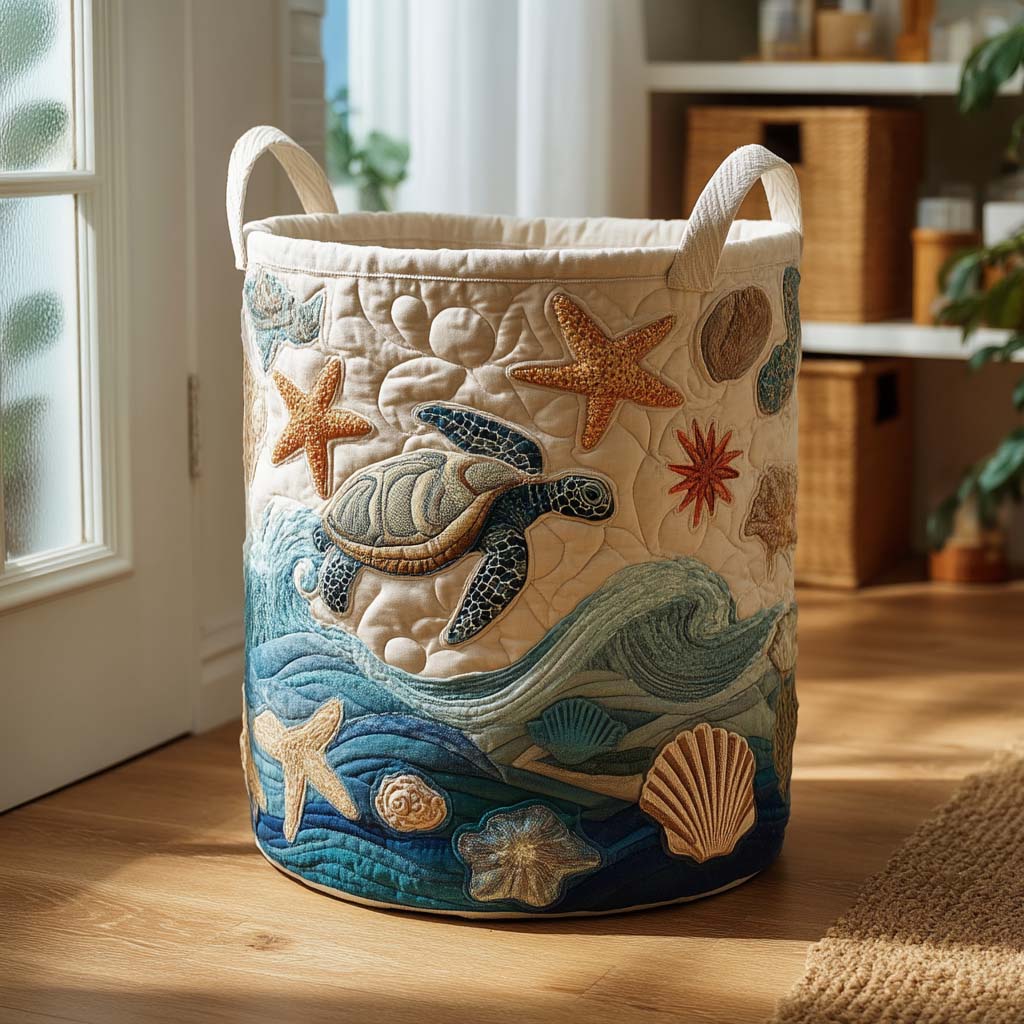 Turtle Haven Quilted Laundry Basket NCU0NTD020