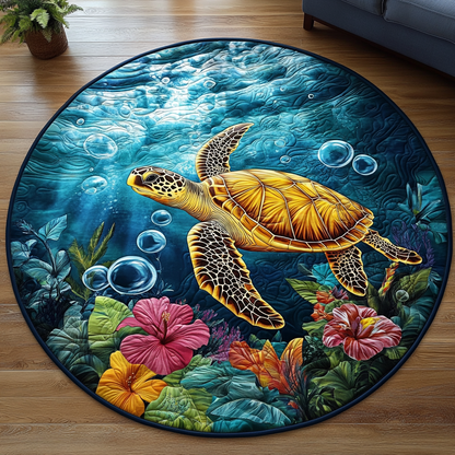 Turtle Haven Quilted Round Mat NCU0TL1435