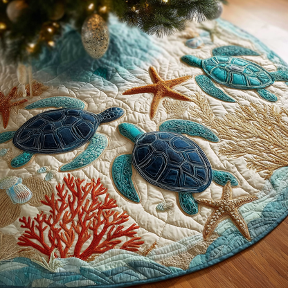 Turtle Journey Christmas Quilted Tree Skirt NCU0DDK1762