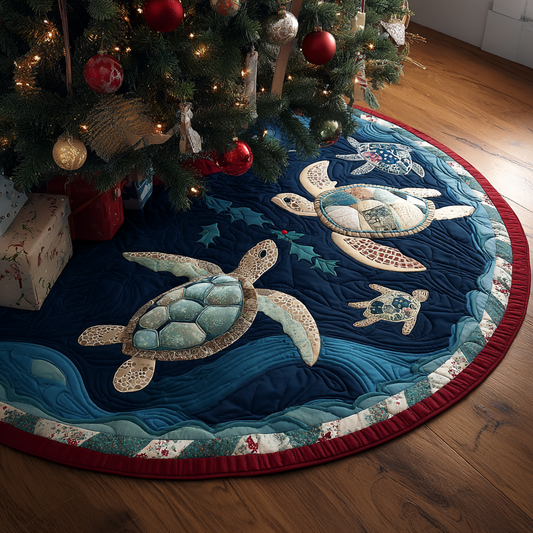 Turtle Journey Christmas Quilted Tree Skirt NCU0DDK1837