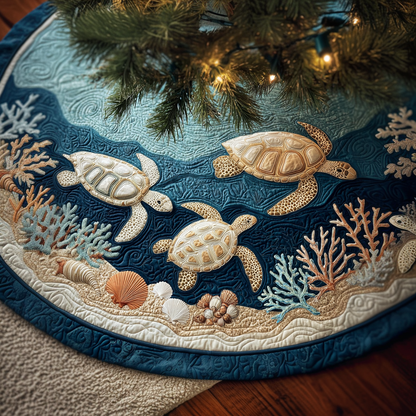 Turtle Path Christmas Quilted Tree Skirt NCU0DDK1765