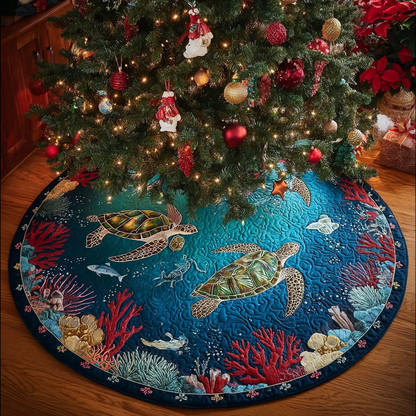 Turtle Path Christmas Quilted Tree Skirt NCU0DDK1841