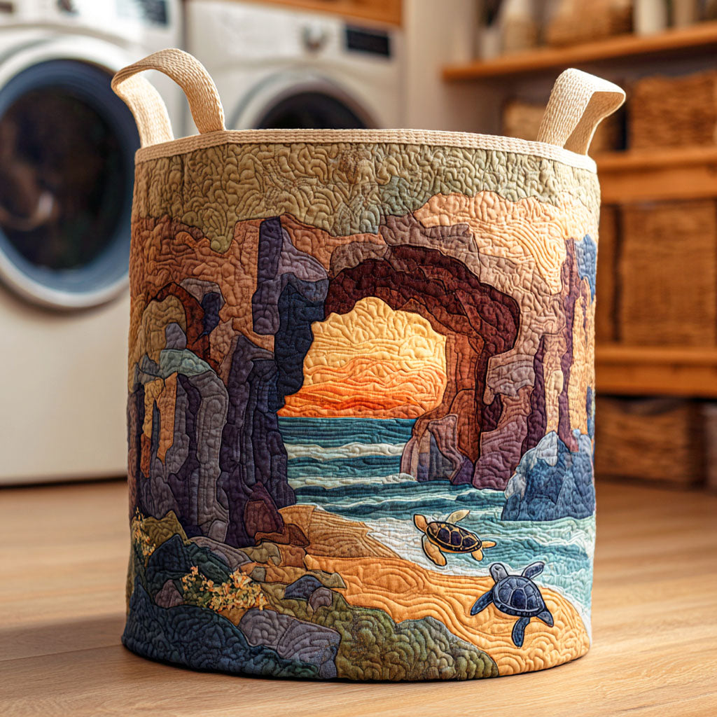 Turtle Sea Haven Quilted Laundry Basket NCU0NTD525