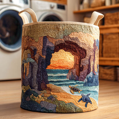 Turtle Sea Haven Quilted Laundry Basket NCU0NTD525