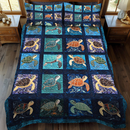 Turtle Tide Calm 3-Piece Quilted Bedding Set NCU0PT1860