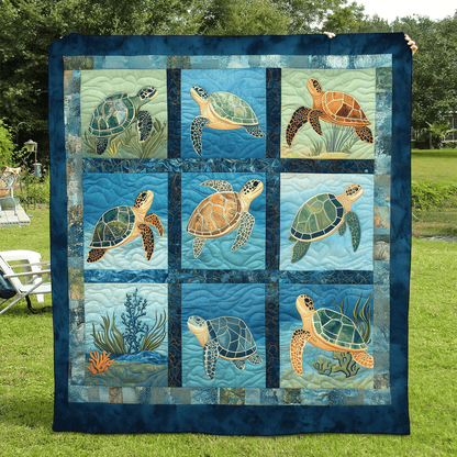 Sea Turtle Quilted Blanket NCU0VT51