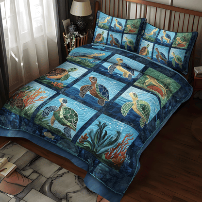 Turtle Tidepool 3-Piece Quilted Bedding Set NCU0TL1137