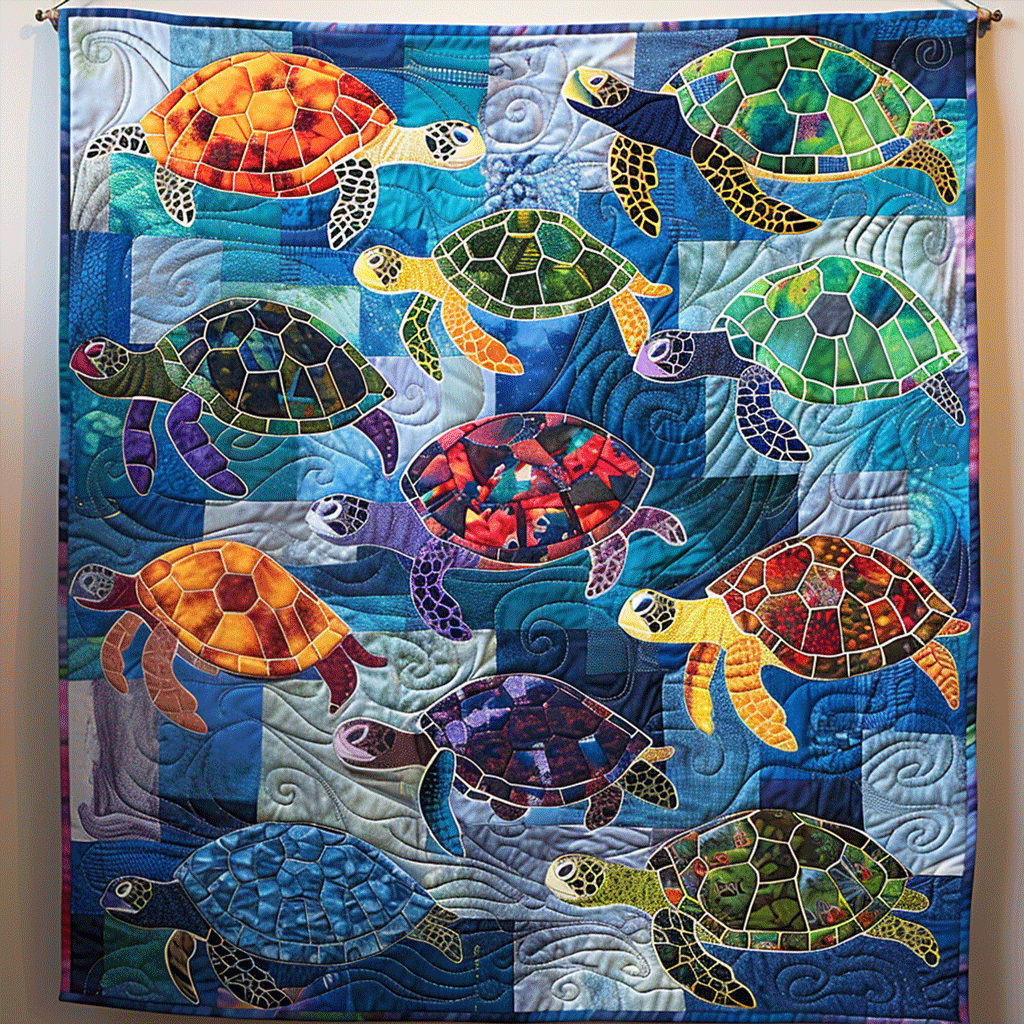 Sea Turtle Quilted Blanket NCU0VT51