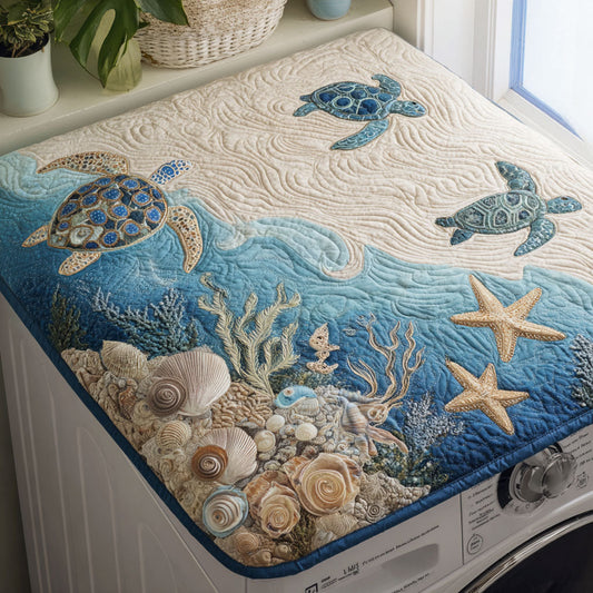 Turtle Time Quilted Washer and Dryer Cover NCU0PTT1030