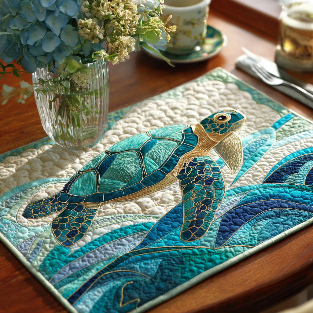 Turtle Wave Quilted Place Mat NCU0DDK1766 – Quiltnest