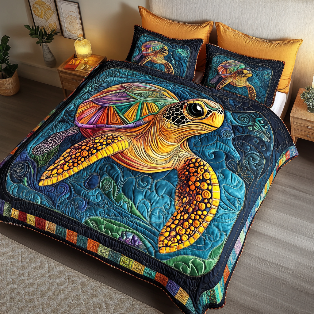 Turtle Waves Duvet Cover Set NCU0DDK278