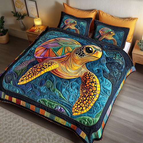 Turtle Waves Duvet Cover Set NCU0DDK278