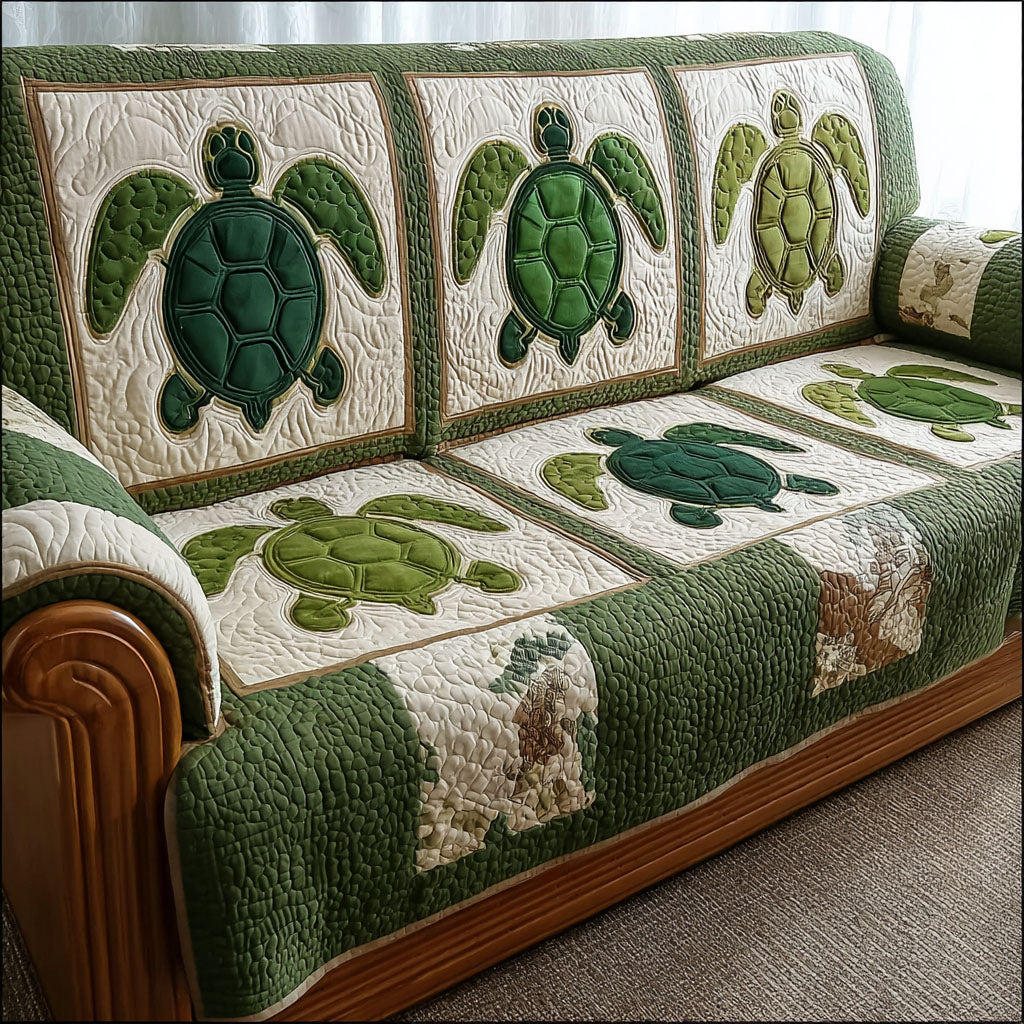Turtle Waves Quilted Sofa Cover NCU0NTD1387