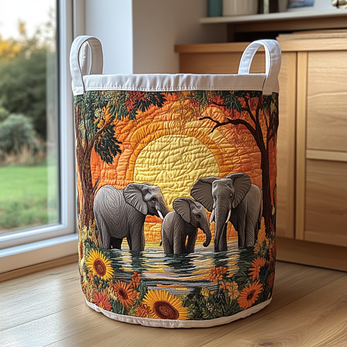 Tusker Charm Quilted Laundry Basket NCU0DDK620