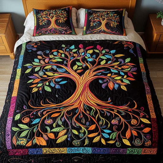Twilight Foliage 3-Piece Quilted Bedding Set NCU0NNT091