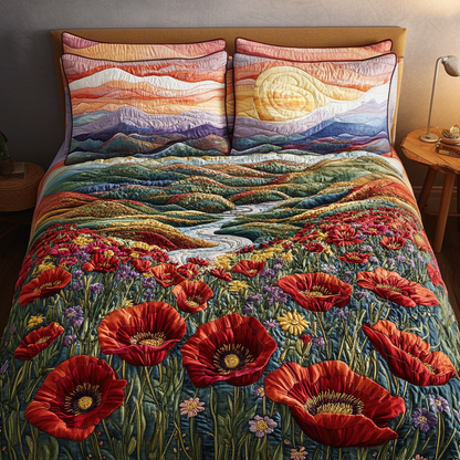 Twilight Bloom 3-Piece Quilted Bedding Set NCU0NVH575