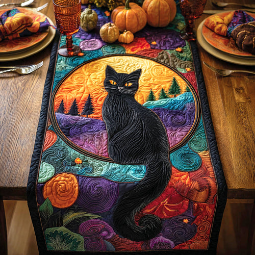 Twilight Cat Magic Quilted Table Runner NCU0NTD724