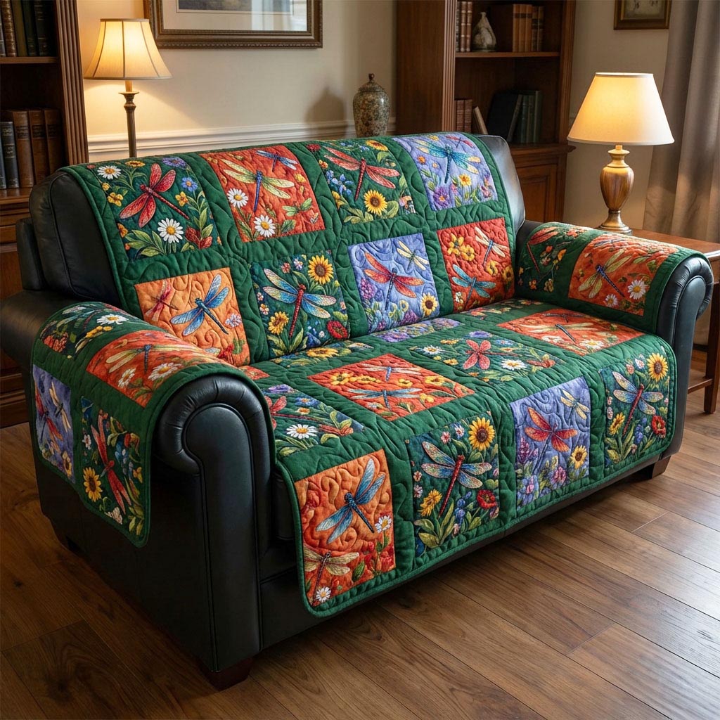 Twilight Dragonfly Quilted Sofa Cover NCU0NTD1633