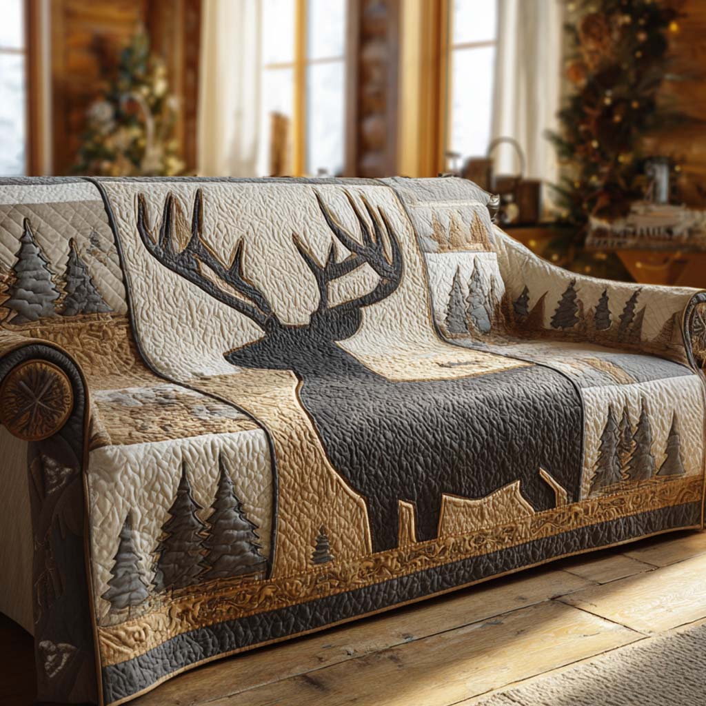 Twilight Elk Quilted Sofa Cover NCU0NXD974