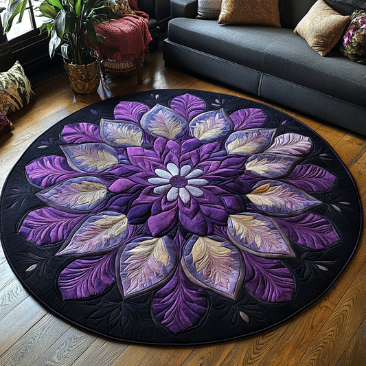 Twilight Feather Dance Quilted Round Mat NCU0DK1006