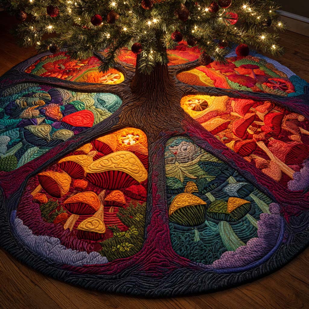 Twilight Forest Ring Quilted Tree Skirt NCU0NXD1074