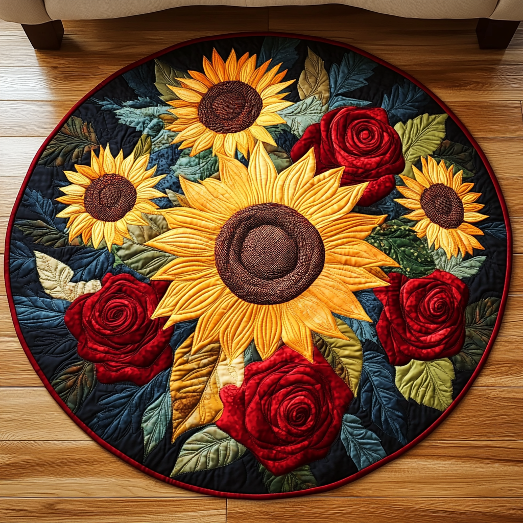 Twilight Gold Quilted Round Mat NCU0DV1025