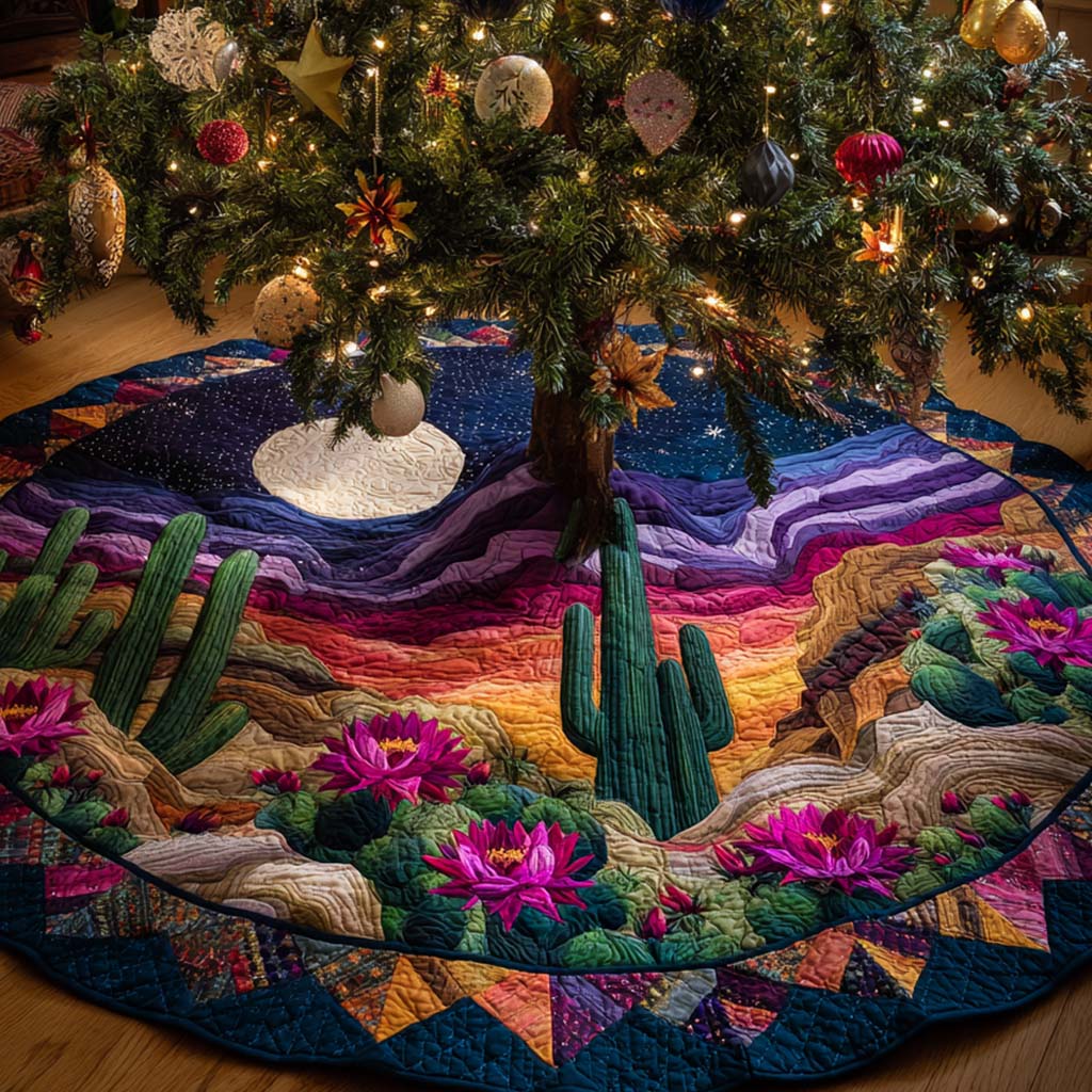 Twilight Oasis Cactus Quilted Tree Skirt NCU0NXD1108