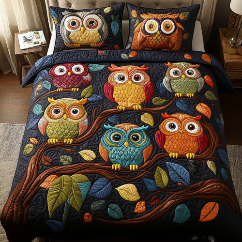 Twilight Owls 3-Piece Quilted Bedding Set NCU0VH810