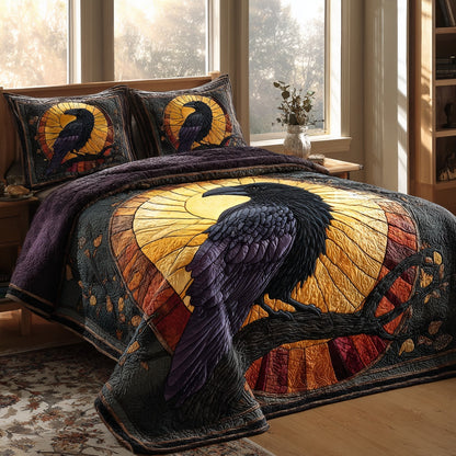 Twilight Raven 3-Piece Quilted Bedding Set NCU0PVL891